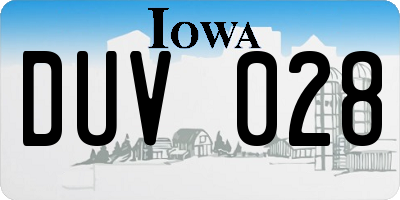 IA license plate DUV028
