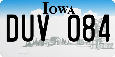 IA license plate DUV084