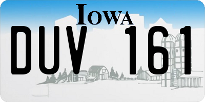IA license plate DUV161