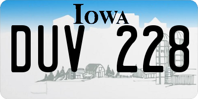 IA license plate DUV228