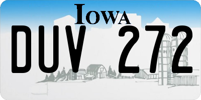 IA license plate DUV272