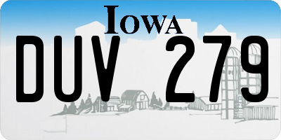IA license plate DUV279