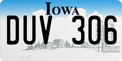 IA license plate DUV306
