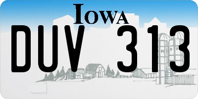 IA license plate DUV313