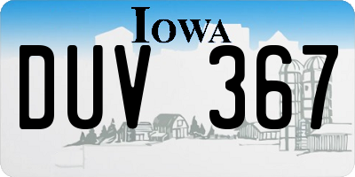 IA license plate DUV367