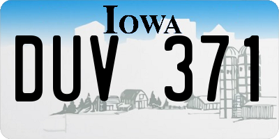 IA license plate DUV371