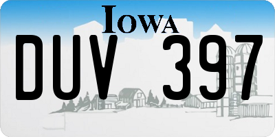 IA license plate DUV397