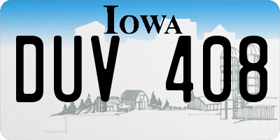 IA license plate DUV408