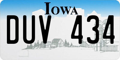IA license plate DUV434
