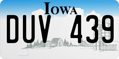 IA license plate DUV439