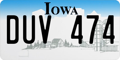 IA license plate DUV474