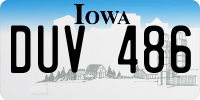IA license plate DUV486