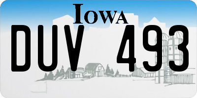 IA license plate DUV493