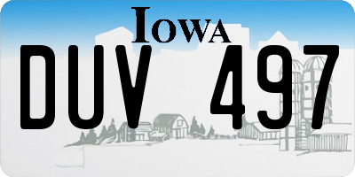 IA license plate DUV497