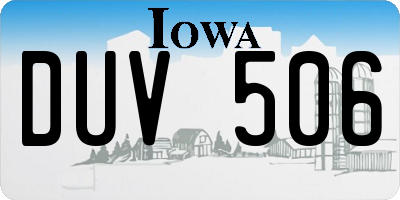IA license plate DUV506