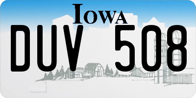 IA license plate DUV508