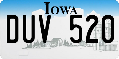 IA license plate DUV520