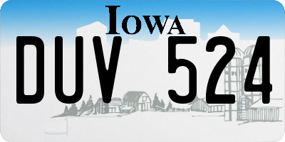 IA license plate DUV524