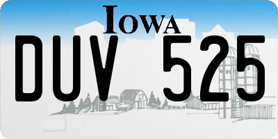 IA license plate DUV525