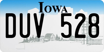 IA license plate DUV528