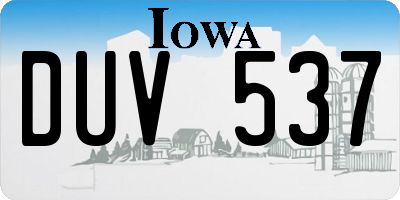 IA license plate DUV537