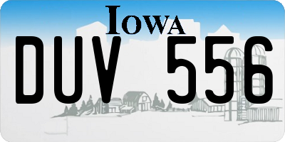 IA license plate DUV556