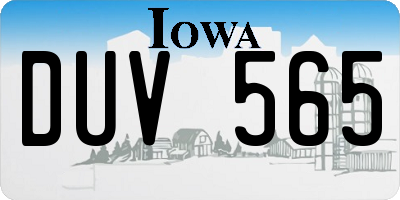 IA license plate DUV565