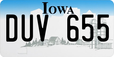 IA license plate DUV655