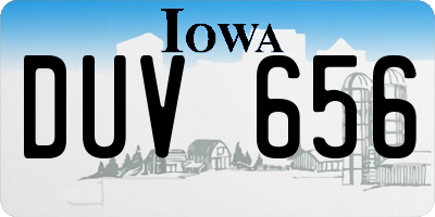 IA license plate DUV656