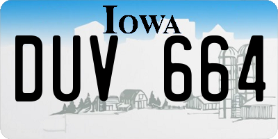 IA license plate DUV664