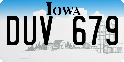IA license plate DUV679