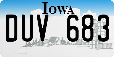 IA license plate DUV683