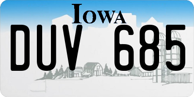 IA license plate DUV685