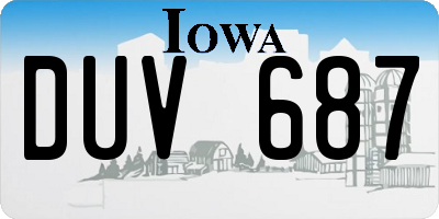 IA license plate DUV687