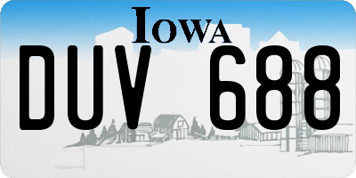 IA license plate DUV688