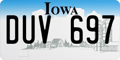 IA license plate DUV697