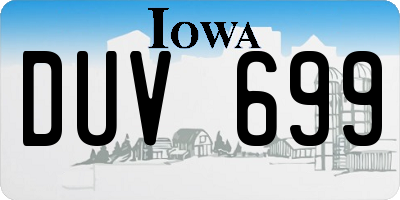IA license plate DUV699