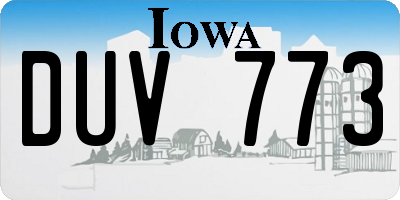 IA license plate DUV773