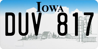 IA license plate DUV817