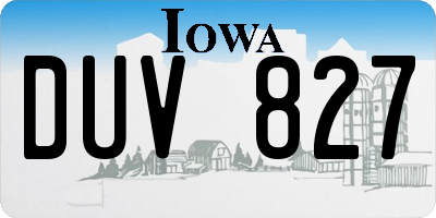IA license plate DUV827