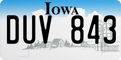 IA license plate DUV843