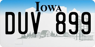 IA license plate DUV899