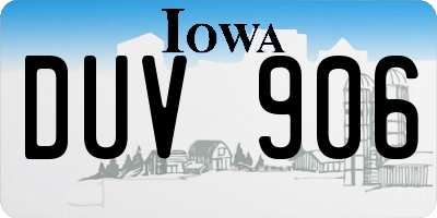 IA license plate DUV906
