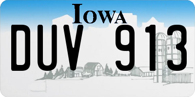 IA license plate DUV913