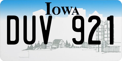 IA license plate DUV921