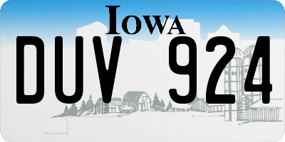 IA license plate DUV924