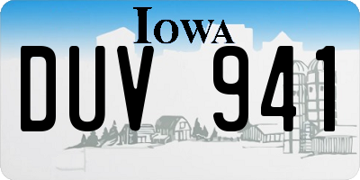 IA license plate DUV941