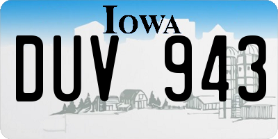IA license plate DUV943