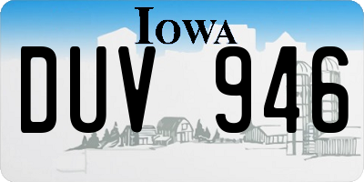 IA license plate DUV946