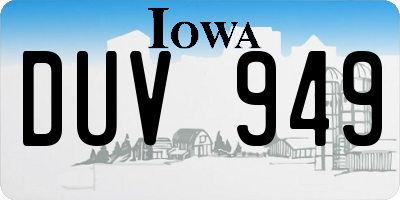 IA license plate DUV949